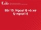 Bài giảng Lập trình hướng đối tượng: Bài 10 - Ngoại lệ và xử lý ngoại lệ