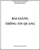 Bài giảng Thông tin quang: Phần 2